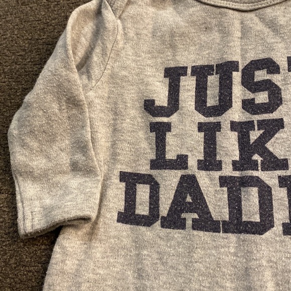 ♦️5 for $15♦️ 0-2 month baby boys just like daddy onesie footless pj romper - Picture 4 of 4